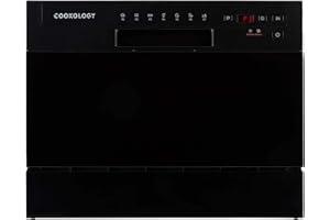 Cookology CTTD6 Mini Counter Top Dishwasher in Black - 6.5 Litre Capacity - Compact Design - 6 Washing Settings - 7 Wash Cycles - ECO Friendly Mode - Ideal for Small Families