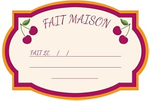 Lily cook, KP5711, Étiquettes pour bocaux x50, idéales pour épices et Condiments, en Papier résistant à l'humidité, Dimensions 65x65cm, Couleurs Rouge, Beige, Vert