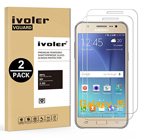  2 Pack  Samsung Galaxy J5 2015 Protector de Pantalla  iVoler  0 3mm Dureza 9H  Protector de Pantalla de Vidrio Templado Cristal Protector para Samsung Galaxy J5 2015 -Dureza de Grado 9H  Espesor 0 30 mm  2 5D Round Edge- Ultra-trasparente   Anti-golpe   Ajuste Perfecto   No hay Burbujas - Garant  a Incondicional de 18 Meses