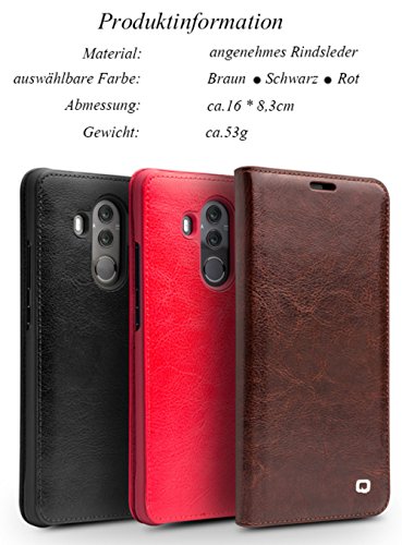 Echtleder Klapph  lle f  r Mate 10 Pro  Vintage und Business Serie mit Kartenfach  Flip Smart Cover Rindsleder Ultraslim Handytasche f  r HUAWEI Mate 