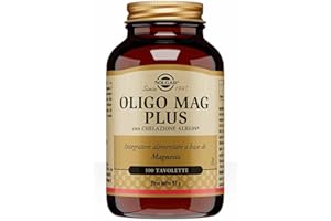 Solgar Oligo Mag Plus - Integratore Alimentare, 100 Tavolette, Magnesio bisglicinato per Assorbimento Ottimale, Supporta Sistema Nervoso e Funzione Muscolare