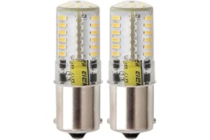 PYRJIN PYJRIN 1156 Ba15s 1156NA 1141 7506 1003 1073 Ampoule 12v LED, Baïonnette Unique Contact SBC 5W Blanc Chaud 3000K 350Lm, pour Bateau, RV, Auto Voiture, extérieur Éclairage de Paysages, etc (Lot de 2)