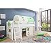 Produktbild Relita Halbhohes Spielbett Kim mit 4 tlg.Stoff-Set Dschungel, Buche massiv weiß lackiert