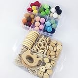 Mamimami Home Baby Teether Holz Diy Tier Rassel organischen Teether Dschungel Spielzeug Holz Waldorf Spielzeug Holz Teether Halskette / Armband DIY Zubehör