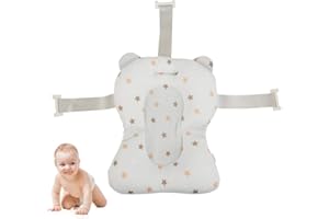 HUIPYOU Tappetino per il Bagnetto Neonato Materassino Galleggiante antiscivolo Supporto Pieghevole Per Vasca da Bagno con Cuscino per Bambini (Stella)