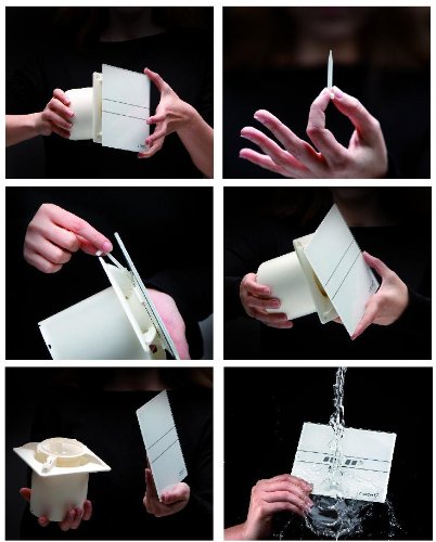 Ventilator / Lüfter / Badlüfter / CATA E-100 GSTH Silver / Timer Nachlauf / Feuchtesteuerung / Feuchtesensor / LED–Display / Silber Grau Glasfront / 115 m3/h / leise 31 dB / energiesparend 8 W / inkl Dauerlauf Stufe / Kugellager Markenqualität seit 1947 - 3