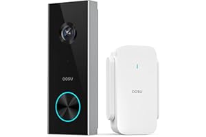 aosu Video Doorbell Wireless, 2K HD Doorbell Camera Wireless,Battery-Powered Doorbell Camera,2.4GHz Wi-Fi,Human Detection,180-Day Battery Life,Video Calling,Voice Changer,Work with Alexa
