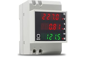 KETOTEK Voltmetro Amperometro Guida DIN Contatore di Corrente Digitale 1 Fase AC80-300V 100A Misuratore di Tensione Potenza Elettrica Monitor Wattmetro Contatore di Energia Elettrica
