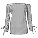 Produktbild ABsoar Blusen Damen Streifen Pullover Frauen Hemd Langarm Shirts Tunika Schulterfrei Oberteile Lässiges Pulli Sweatshirt Übergröße T-Shirt S~5XL
