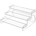 BPA® Acrylic Display Riser Step Stand, 3 Tiers Clear Display Riser Perfume Organizer, Spice Rack, Display Shelves, Display Stand for Funko POPs, Collectibles, Toys, Action Figures, Perfume, Dessert
