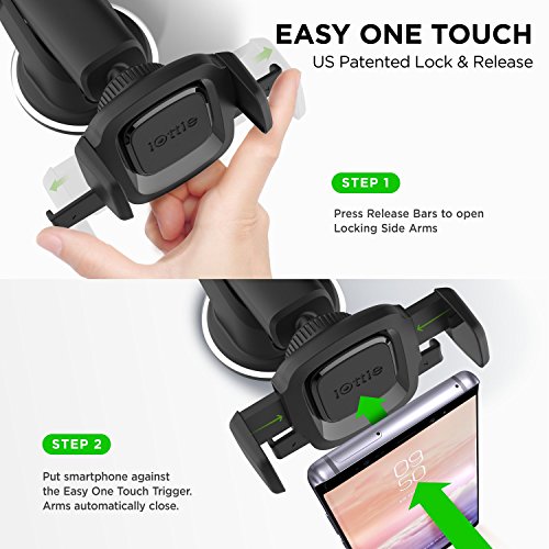 iOttie Easy One Touch Mini Windshield & Dashboard Car Mount Holder for iPhone X 8 8 Plus 7 Plus 6s Plus 6 SE Samsung Galaxy S9 S9 Plus S8 Plus S8 Edge S7 S6 Note 8 5SE