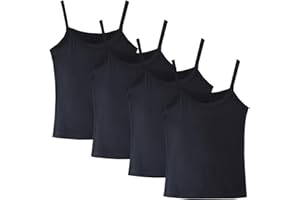 Lohhbve 4 Pack Bambini Classic Solid Camisole Undershirt per 2-10 Anni Ragazze del Bambino Cotone Racerback Tank Top Multipack