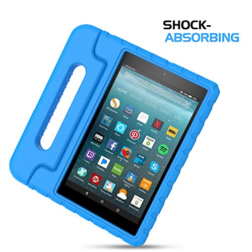 MoKo Hülle für All-New Amazon Fire 7 Tablet (7 Zoll – 7. Generation, 2017 Modell) – Superleicht EVA Stoßfest Kinderfreundlich Kinder Schutzhülle für das neue Fire 7 2017, Blau - 6