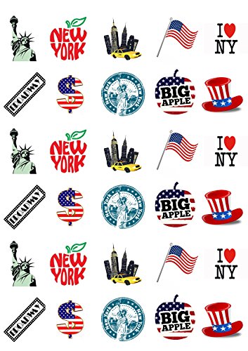 30 Stand Up New York City Thème plaquette comestibles Papier Cake Toppers décorations - 2