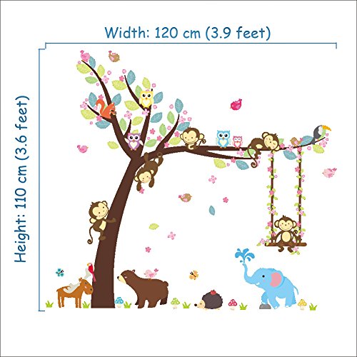 ElecMotive Entfernbare Wandtattoo Wandaufkleber Wall sticker Aufkleber DIY für Wohnzimmer Schlafzimmer Kinderzimmer in Geschenkkarton (Elefant) - 5