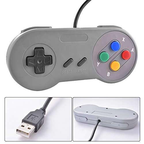 XCSOURCE   USB 2pcs SNES Classic super Nintendo Regulador del juego de Gamepad para Windows PC   MAC Negro AC560