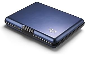 ÖGON -DESIGNS- Portefeuille en Aluminium, Format Carte d'identité, permis de Conduire, Protection RFID Contre la fraude et la démagnétisation, modèle Smart Case BIG Stockholm (Navy Blue)