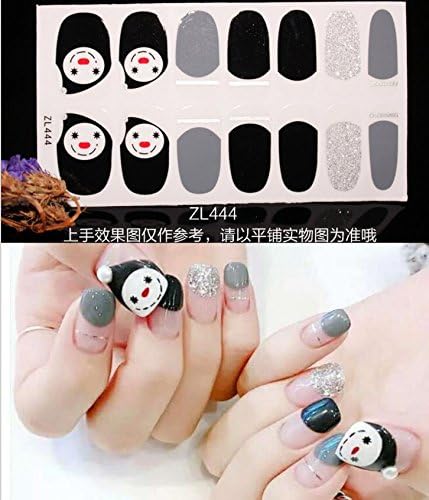 QCBC Nail Wraps Gold Black Silver Tiger Animal Print Fingers Toes Vinyl Foils Cartoon Trendy Style , D