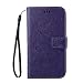 Produktbild Galaxy Core Plus Hülle, Anlike Schutzhülle Samsung Galaxy Core Plus SM-G350 (4,3 Zoll) Wallet Tasche [Butterfly geprägte Serie] Handyhülle für Lila