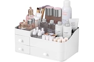 CIOUYAOS biały Big Organizer do makijażu z szufladami, akrylowa Przechowywanie pudełko do makijażu kosmetyków toaletka łazienka sypialni