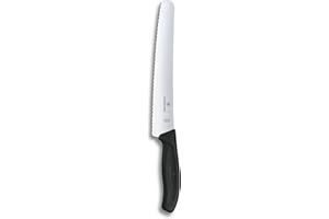 Victorinox Swiss Classic, Pastry Knife, Extra Sharp Blade, Wavy Edge, 22 cm, Plastic Handle, Stainless Steel, Black