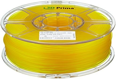 3D Prima 3DPPLA300TYL Filament, 3 mm, 1 kg Spool, Transparent Yellow
