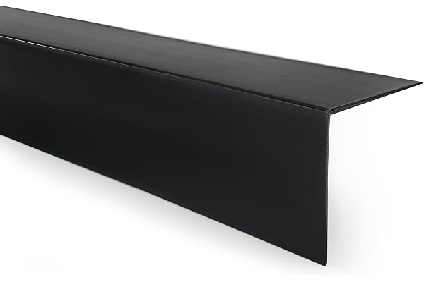 QUEST Cornière PVC Rigide Autoadhésive – Baguette d’Angle de Protection en PVC Dur pour Mur et Rebord – Profilé de Coin – 35x35mm, 200cm, noir