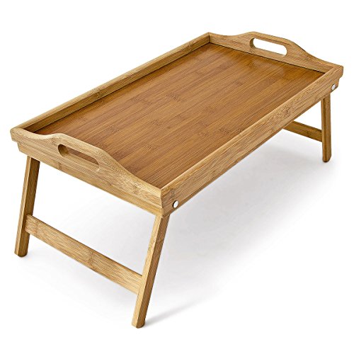 Edles BAMBUS Tablett – 50 x 30 cm – Betttablett – Holz Tablett – Frühstückstablett – Tisch für Bett - 3