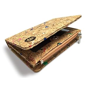 Money Smart Vegan Cruelty Free Non Leather Wallet for Women, Made of Cork with RFID Protection, with Slots for Notes, Cards, IDs and Pocket for Coins