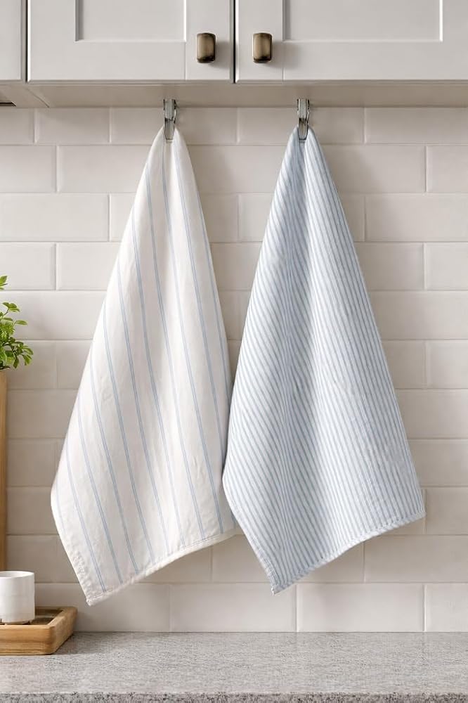 %100 Pamuk Çift Kat Müslin Mutfak Kurulama Bezi 2’li Set 40x60 cm Emici Yumuşak Mutfak Havlusu - ELV-MKB-MA01