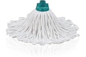 Leifheit Tête de rechange Classic Mop Cotton, Tête de balai en coton absorbant, absorption et rejet d'eau très élevés, pour carrelage et sols en pierre, tête de mop serpillère lavable à 60 °C