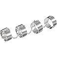 Yellow Chimes Adjustable Chain Rings For Women | Chain Linked Combo Rings pack of 4 | Silver Plated Finger Ring for Girls | Birthday Gift For Girls & Women Anniversary Gift for Wife