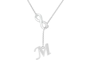 SAMINO Colliers pour Femmes,Collier Illimité Lettres A-Z Initiales Réglable 47+4.5cm pour Femmes Filles Sœurs Amies Fête des Mères Cadeau Maman Cadeaux D'anniversaire Noël Remise Diplôme