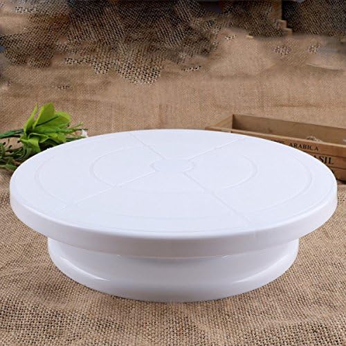ABS Environmental Protection Plastic Light Rotation Tools Base Cake Tray,White-L