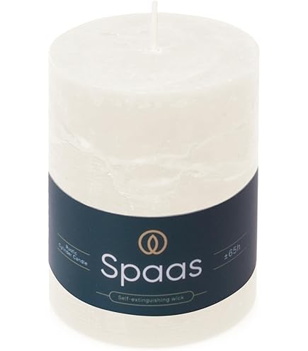 SPAAS 6 Rustieke geurloze cilinderkaarsen 68/130 mm, ± 60 uur - zwart