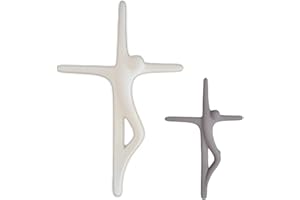 MGKolbe Crocifisso da Parete Moderno Grande in Gesso Ceramico, Stilizzato, misura 37 x 25 x 3 cm (Bianco)