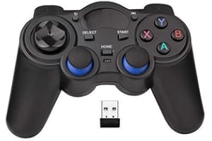 RIBOXIN FANDRAGON USB Wireless Gaming Controller Gamepad for PC/Laptop Computer(Windows XP/7/8/10) & PS3 & Android & Steam - [Black] (Black)