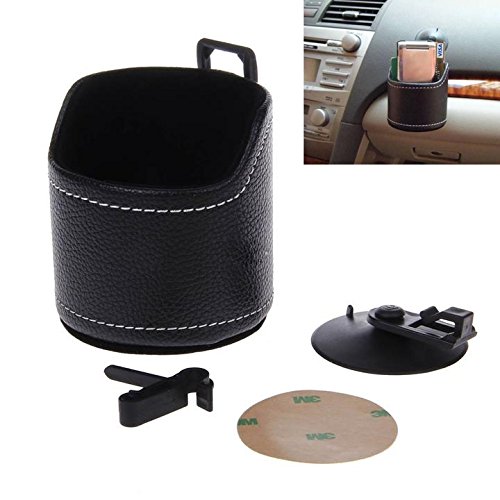takestopÂ® SUPPORTO ECO PELLE PORTA BOTTIGLIA OGGETTI SMARTPHONE PER BOCCHETTE ARIA AUTO UNIVERSALE ANTISCIVOLO colore casuale
