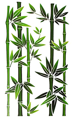 Preisvergleich Produktbild Fensterbild / Wandtattoo - Bambus Strauch - Fensterbilder / Fenstersticker - selbstklebend Fensterdeko / Deko - Mädchen Jungen Kinder - Indonesien / Wellness SPA - Feng Shui - Badezimmer Pflanze - Grünpflanze