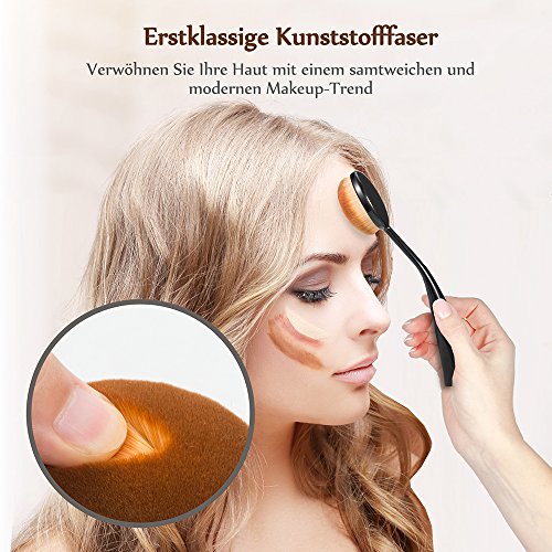 Make Up Pinsel USpicy Pinselset 5-tlgs Schmink Pinsel Set Kosmetik in Ovalem Stehendem Zahnbürstendesign - 3