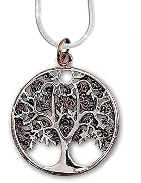 Anhänger Baum des Lebens Keltischer Bronze Schmuck – Heilung - mit 1,2mm Schlangenkette 45 cm Halskette aus 925er...
