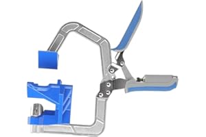 Regun 90 Grad Eckzwinge für Holz, Einstellbare Rechtwinklige Klemme, Einhandzwinge auf Stahl DIY Handwerkzeug für Taschenloch-Tischler, Schweißen, Positionierung