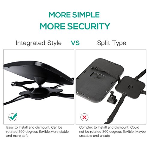 COOODI Rücksitzspiegel für rückwärts gerichteten Kindersitz für Babyschalen schwarz für Autositz Einstellbar Babyschalenspiegel Sicherheitsspiegel Babyspiegel - 3