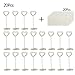 20 x Memo Clip Foto Halter,KAKOO Herz Design Tisch Kartenhalter Nummer Namenhalter mit 20er weiße Klar Karten für Hochzeit Party Weihnachten Haus Büro Dekoration Silber