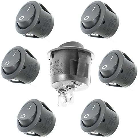 Kebinfen® 6 PCS On/Off Self Latching Press Round Buttons Rocker Switch Toggle for Car Auto Boat 10A 125V 6A 250V