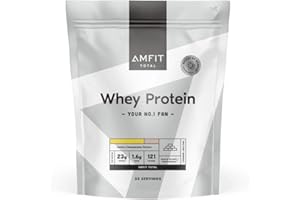 Marca Amazon - Amfit Nutrition Proteína de Suero Lácteo, Sabor Cheesecake de Limón, 33 porciones, 1 kg (Paquete de 1)