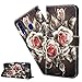 Produktbild HMTECH Galaxy A20e Hülle,Für Samsung Galaxy A20e Handyhülle Glänzende Rosenblume Flip Case PU Leder Case Cover Magnet Schutzhülle Ständer Handytasche für Samsung Galaxy A20e,YB Shiny Rose