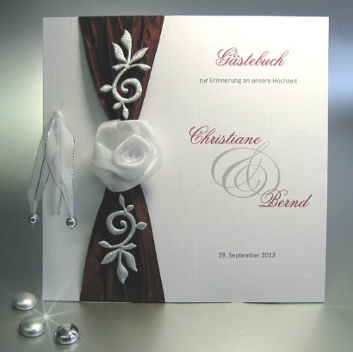 Gästebuch zur Hochzeit mit Namen 11000 bordeuxrot