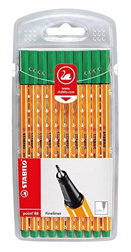 STABILO point 88 - Fineliner, 10er Set Grün