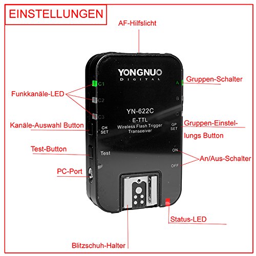Yongnuo Yn622  C-kit sans fil E-TTL Flash Trigger kit avec   cran LED pour Canon Y Compris 1  x contr  leur Yn622  C-tx et 1  x YN622  C Transceiver